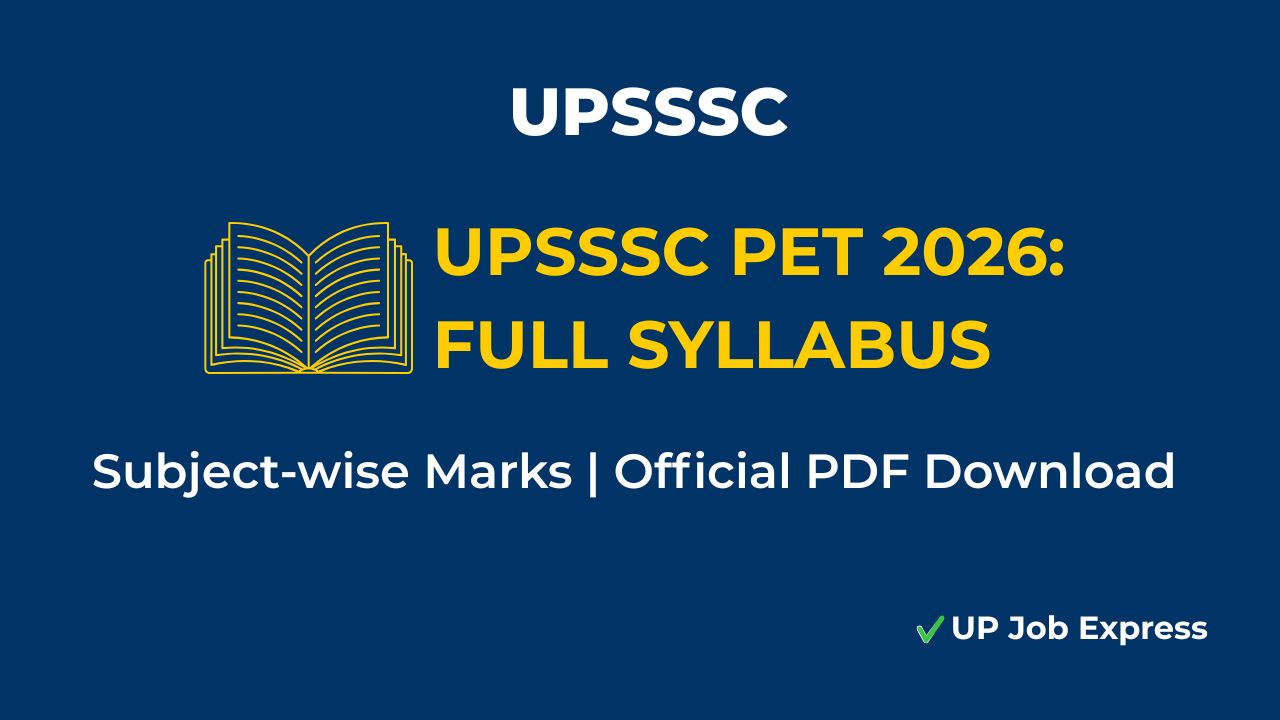 UPSSSC PET 2026 Detailed Syllabus PDF